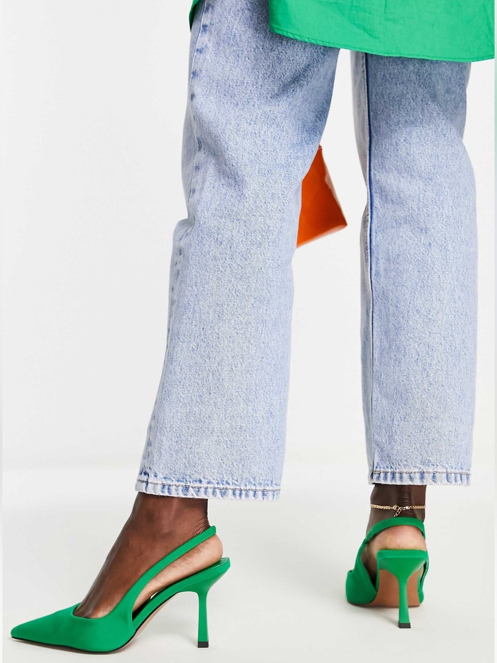 ASOS Green Pointed Slingback Heels - Picture 2 of 3